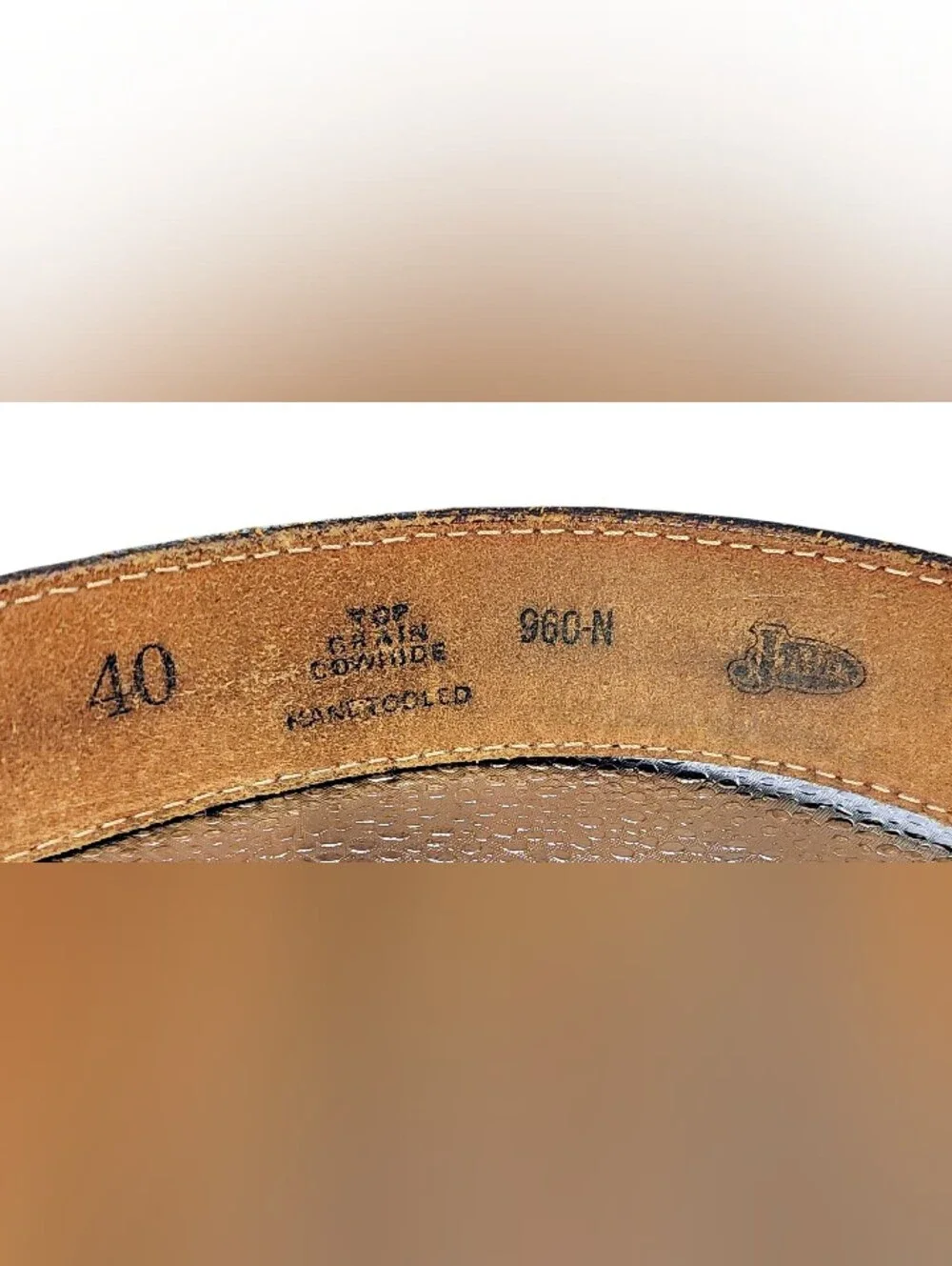 Justin Western Leather Belt Sz 40 Basket Tooled